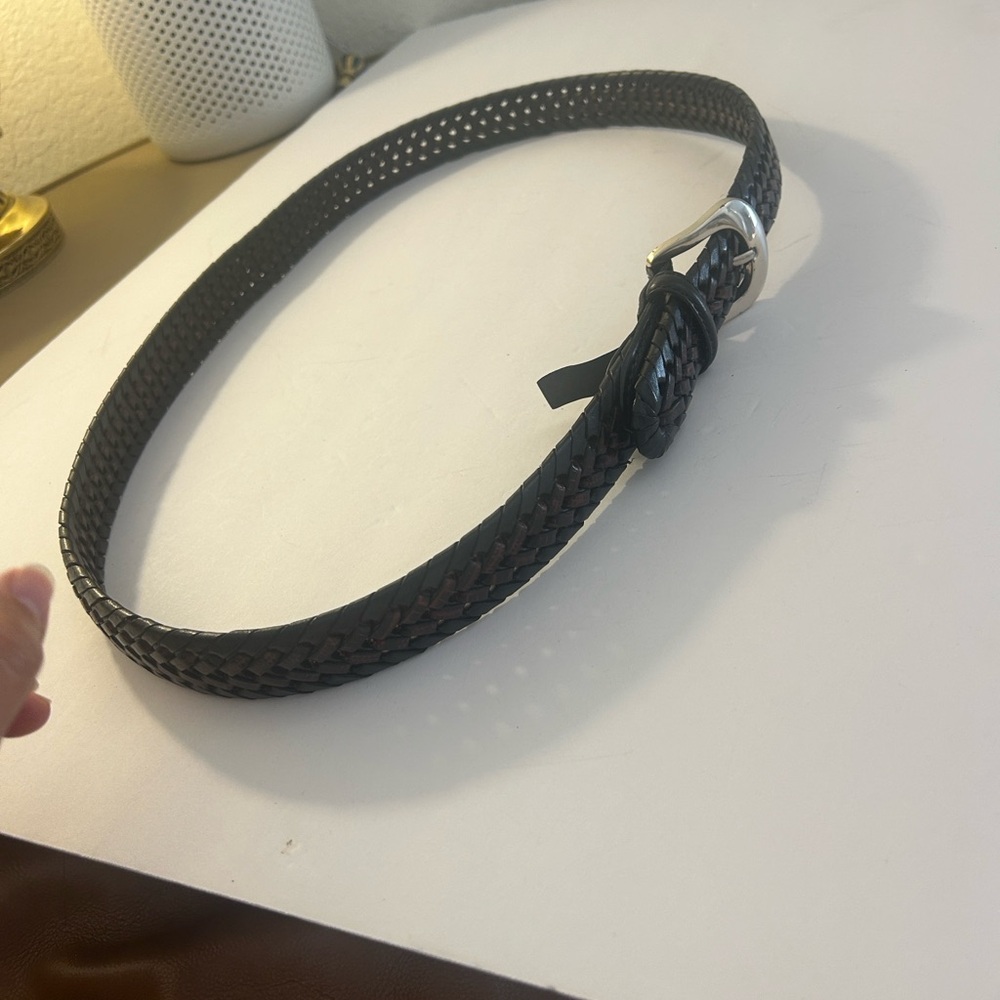 Brighton Black and Brown Woven Leather Belt - Picture 3 of 9